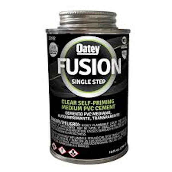 Oatey 4 oz Fusion Single Step Clear Cement for Medium PVC - OA7716