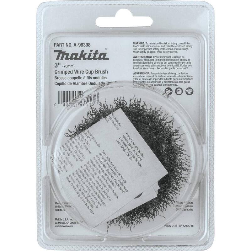 Cepillo de copa de alambre ondulado de 3 pulgadas x 5/8 pulgadas-11 - A-98398 de Makita