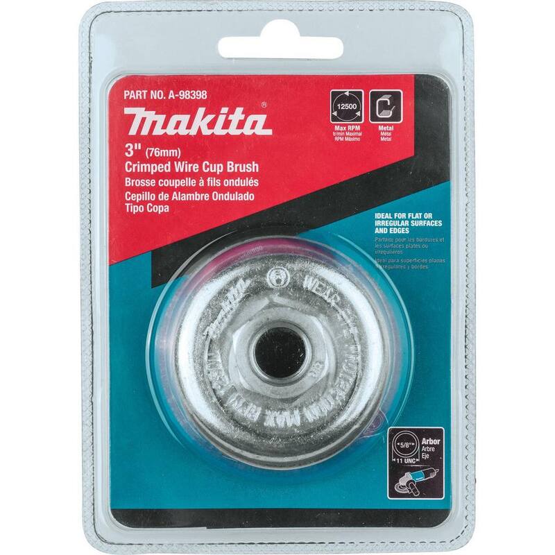 Cepillo de copa de alambre ondulado de 3 pulgadas x 5/8 pulgadas-11 - A-98398 de Makita