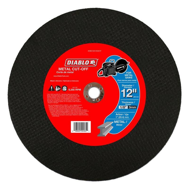 DIABLO 12 pulgadas x 1/8 pulgadas x 1 pulgada Disco de corte de alta velocidad para metal (paquete de 5) - DBD120125A01F005