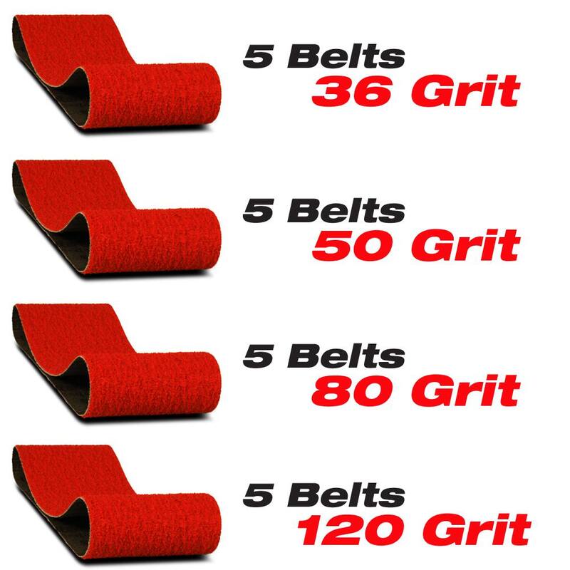 DIABLO 3 pulgadas x 21 pulgadas, bandas de lija de grano 36, 50, 80 y 120 (paquete de 20) - DCB32136508012G