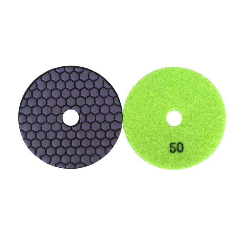 Juego de Almohadilla de Pulido de Diamante Seco de 6 pulgadas para Piedra y Concreto, #50, #100, #200, #400, #800, #1500, #3000 Grit - RDP6512481530