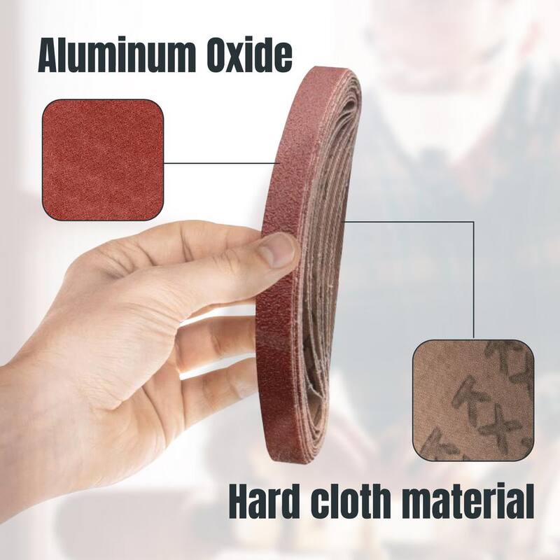 Banda de lija de óxido de aluminio de grano 80 de 1/2 pulgadas x 18 pulgadas (paquete de 20) - 401808