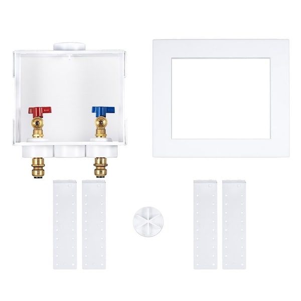 Oatey Oatey Quadtro 38300 Washing Machine Outlet Box, Polystyrene, White - 38300
