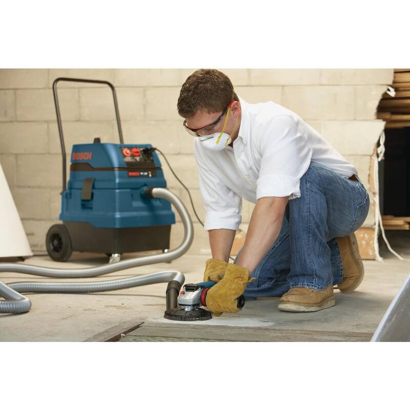 Protector de molienda de superficie de 7 pulgadas de Bosch con capacidad de recolección de polvo de concreto para esmeriles pequeños y medianos - 18SG-7