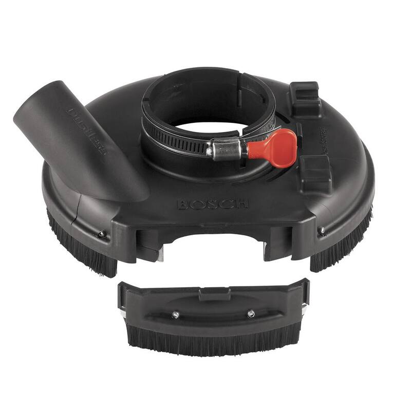 Protector de molienda de superficie de 7 pulgadas de Bosch con capacidad de recolección de polvo de concreto para esmeriles pequeños y medianos - 18SG-7