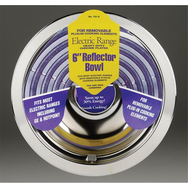 Stanco Metal Products 701-6 6 in. Stanco Range Reflector Bowl, 6PK - 60825
