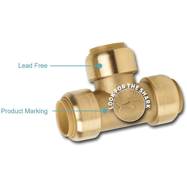 Sharkbite SharkBite 1/2 in. Push Fit X 3/4 in. D GHT Brass Washing Machine Outlet Box - 24763