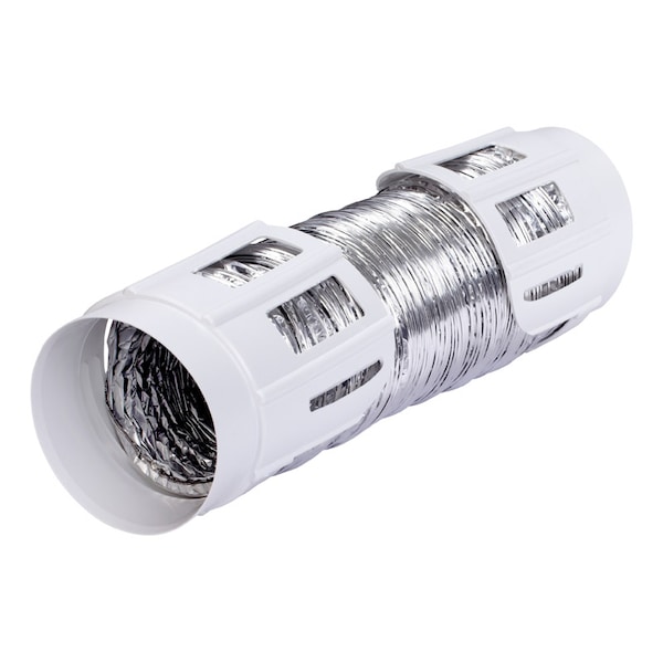 Deflecto Deflect-O Supurr Flex 8 ft. L X 4 in. D Silver/White Aluminum/Plastic Dryer Vent Kit - HUPK8F