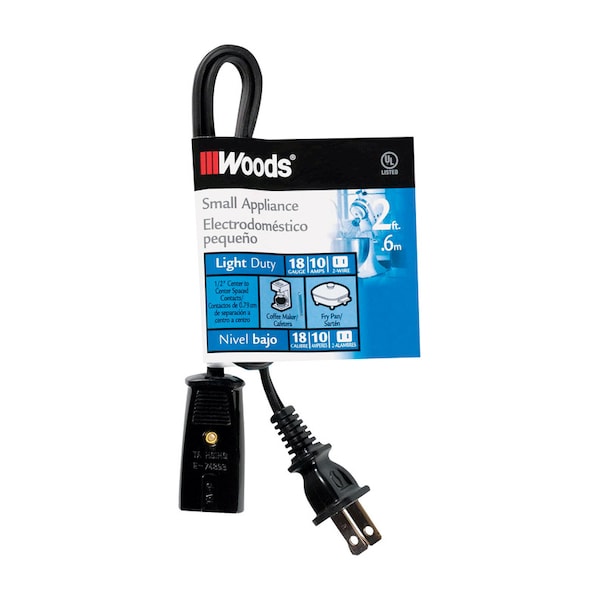 Southwire Woods 18/2 HPN 125 V 2 ft. L Small Appliance Cord - 293