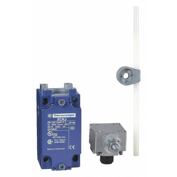 Interruptor de límite de servicio pesado Telemecanique Sensors, varilla ajustable, rotativo, 1NC/1NO, 10A @ 240V AC, Localización del actuador: Lateral - XCKJ10559H7