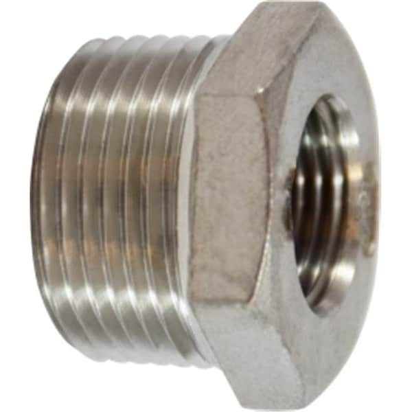 Midland Industries Midland Industries 62529 2 x 1 in. Male x Female 304 Stainless Steel Hex Bushing - 62529