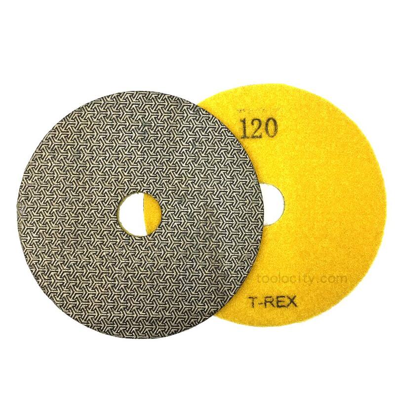 Almohadillas de pulido de diamante electrolíticas T-REX de 7 pulgadas, grano 120 - TEP7120
