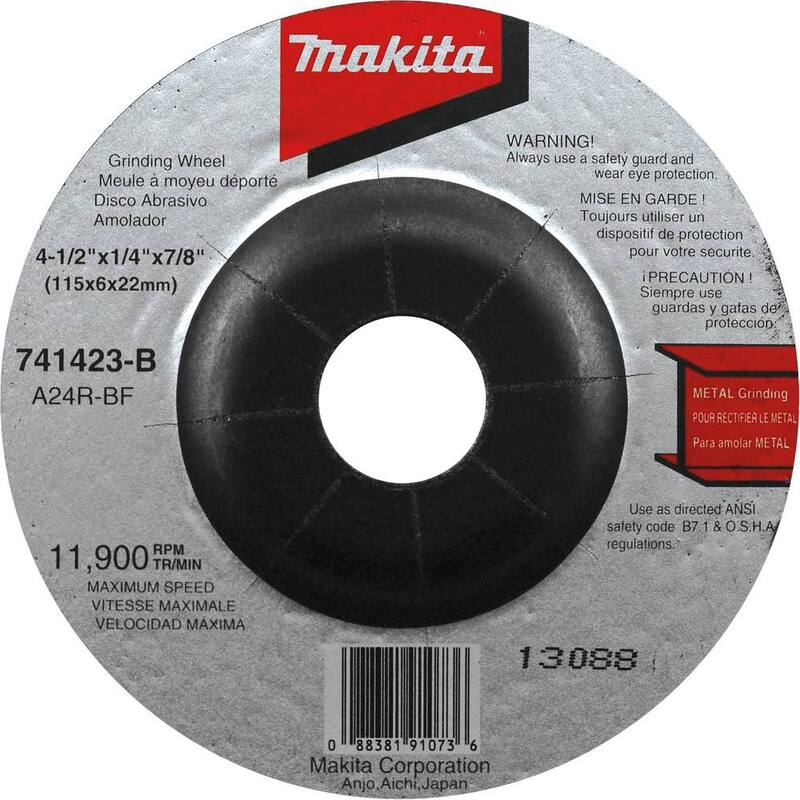 Rueda de esmerilado de metal para uso general de grano 24 de 4-1/2 pulgadas x 7/8 pulgadas x 1/4 de pulgada (paquete de 25) - 741423-B-25