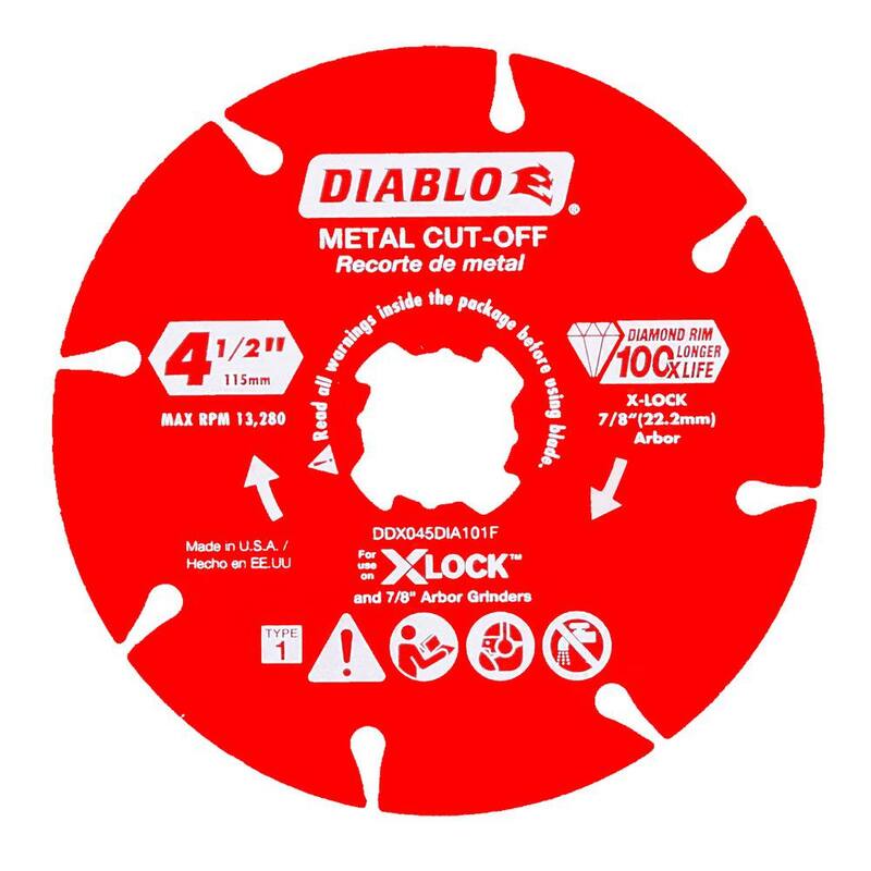 DIABLO 4.5 pulgadas Disco con borde de diamante para corte de metal con X-Lock y 7/8 pulgadas de árbol para amoladoras de ángulo - DDX045DIA101F