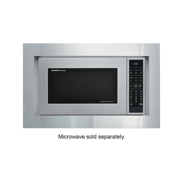 Sharp 27 in. Flush Mount Built-in Microwave Oven Trim Kit, Stainless Steel - RK94S27F