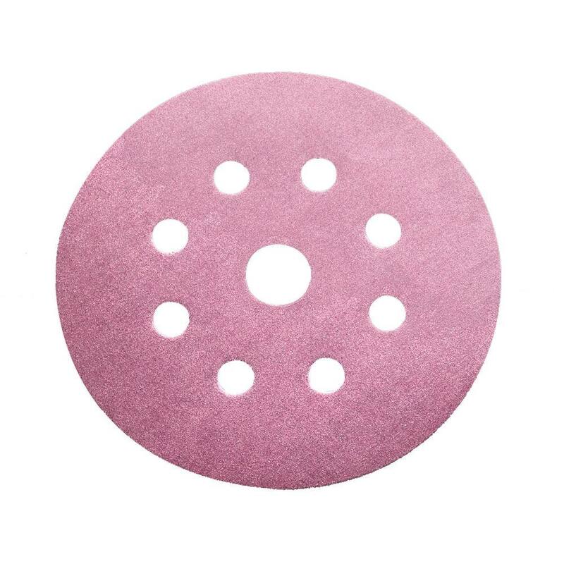 Disco de lijar DIABLO de 5 pulgadas, grano 600, con respaldo de gancho y lazo de 9 orificios (paquete de 100) - D469079850600