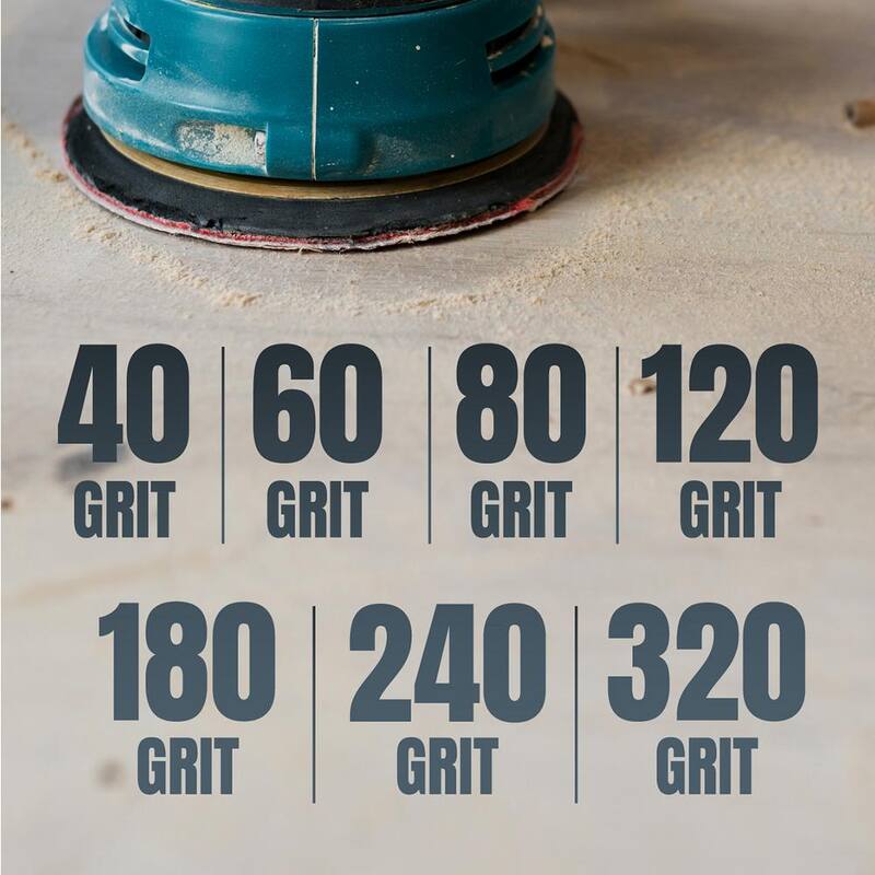 Disco de lija de óxido de aluminio de 40 granos con velcro de 6 pulgadas y 6 agujeros (paquete de 25) - 45204