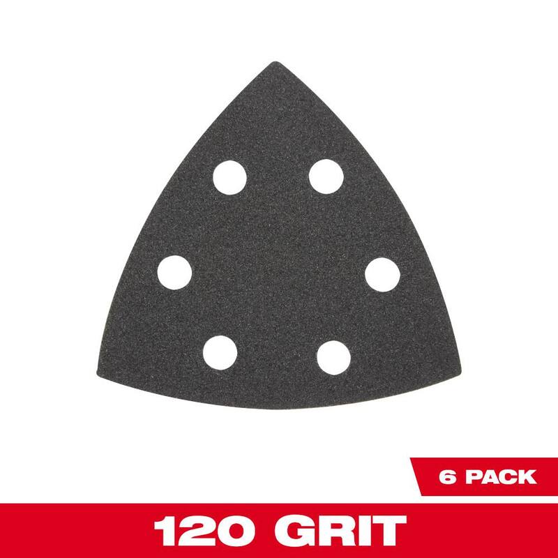 Papel de lija triangular de 120 granos de 3-1/2 pulgadas (paquete de 6) - 49-25-2120