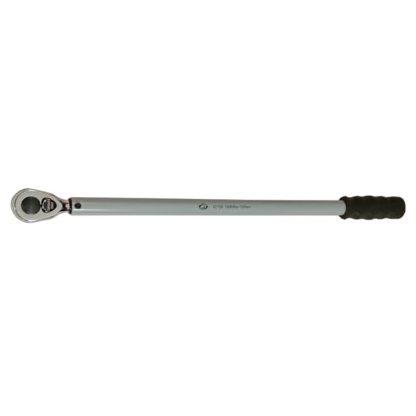 American Forge & Foundry 1/2 in Drive Torque Wrench, Preset, 100 ft./lbs 135 Nm, Gray - 42100