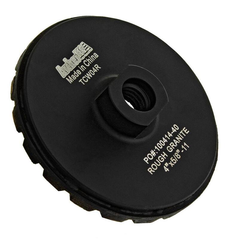Muela de diamante turbo de grano grueso Archer USA 4 pulgadas x 5/8 pulgadas-11 para rectificado de piedra - STCW04R