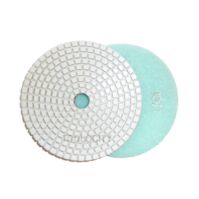 Toolocity 4 in. JHX Dry/Wet Diamond Polishing Pads for Concrete/Granite (Set de 7) con 4 in. Back Holder - JHXR0102SET-BK4