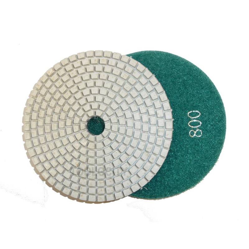Toolocity 4 in. JHX Dry/Wet Diamond Polishing Pads for Concrete/Granite (Set de 7) con 4 in. Back Holder - JHXR0102SET-BK4