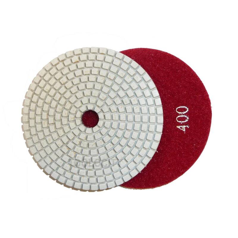Toolocity 4 in. JHX Dry/Wet Diamond Polishing Pads for Concrete/Granite (Set de 7) con 4 in. Back Holder - JHXR0102SET-BK4