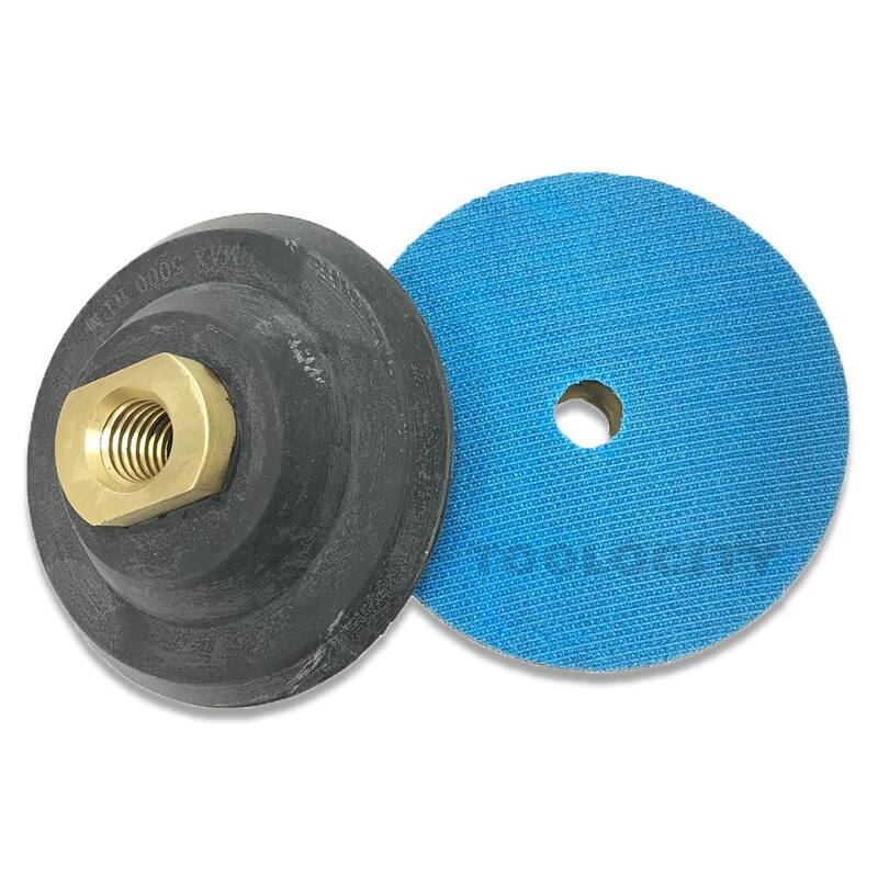 Toolocity 4 in. JHX Dry/Wet Diamond Polishing Pads for Concrete/Granite (Set de 7) con 4 in. Back Holder - JHXR0102SET-BK4