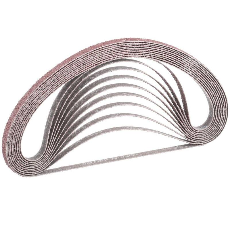 Banda abrasiva de grano 40 de 3/8 pulg. x 21 pulg. (paquete de 10) para usar con la lijadora de banda de 3/8 pulg. x 21 pulg. - A-34447
