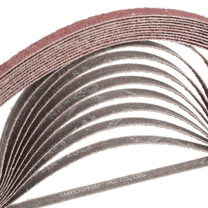 Banda abrasiva de grano 40 de 3/8 pulg. x 21 pulg. (paquete de 10) para usar con la lijadora de banda de 3/8 pulg. x 21 pulg. - A-34447