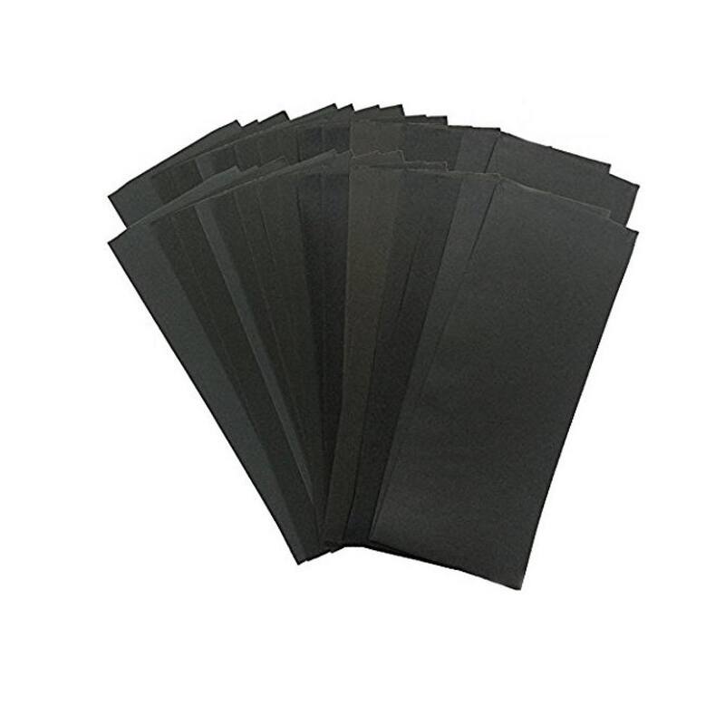 Hoja de lija de carburo de silicio negro impermeable de varios granos de 3-2/3 pulgadas x 9 pulgadas Sungold Abrasives (paquete de 42) - 46599.