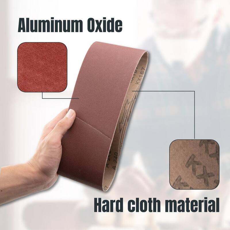 Banda de lija de óxido de aluminio de grano 40 de 3 pulgadas x 21 pulgadas para lijadora de banda portátil (paquete de 10) - 110460