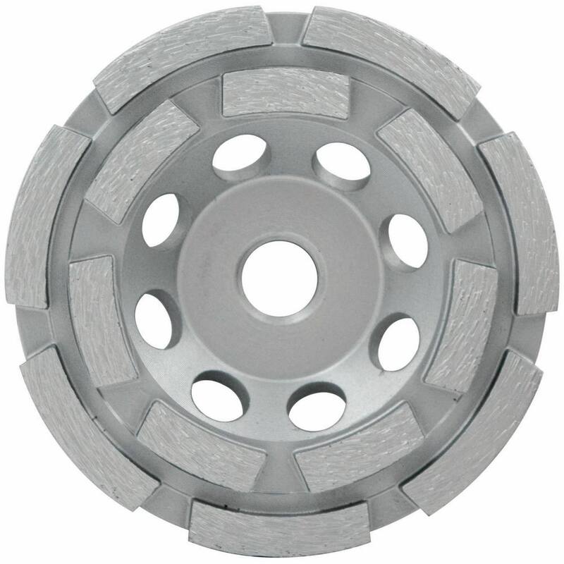 Rueda de copa de segmentos de diamante de doble hilera de 4 pulgadas con tuerca de 5/8 pulgadas -11 de Lackmond