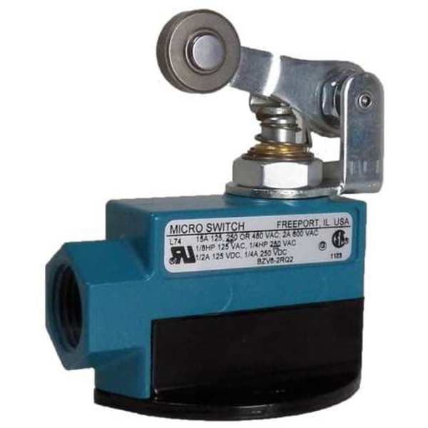 Interruptor de límite Honeywell, émbolo, palanca de rodillo, 1NC/1NO, 15A @ 600V CA, Ubicación del actuador: Arriba - BZV6-2RQ2