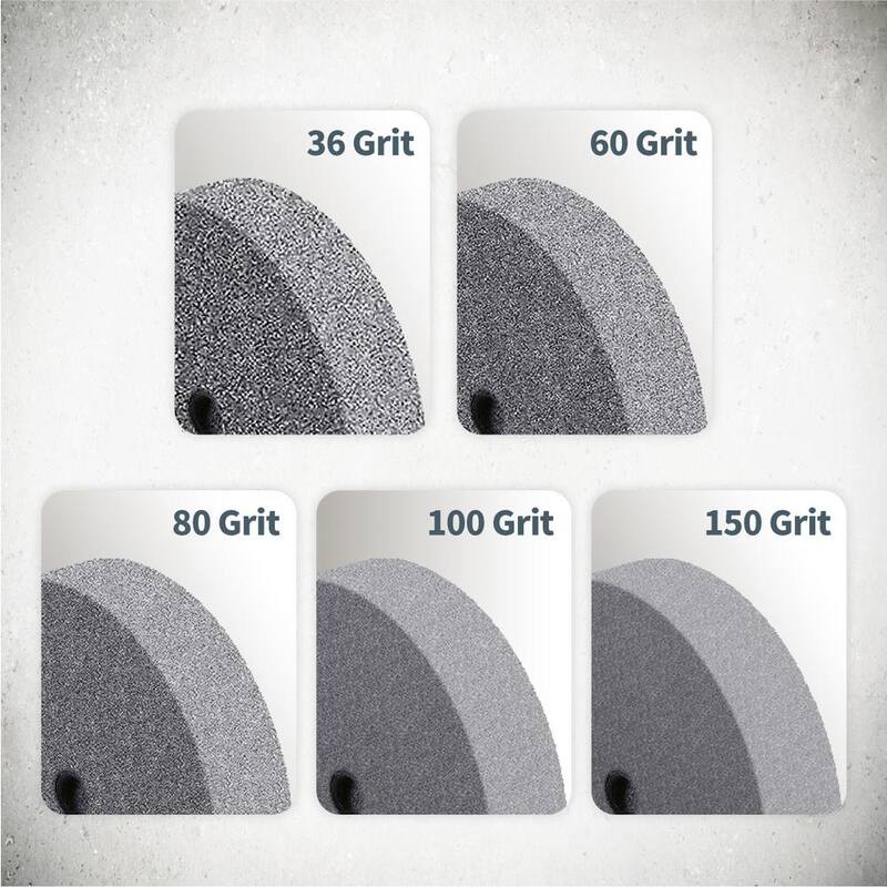 Muela de rectificar de óxido de aluminio de grano 80, 8 pulgadas x 1 pulgada, con arbor de 5/8 pulgadas para esmeriladora de banco - 15521