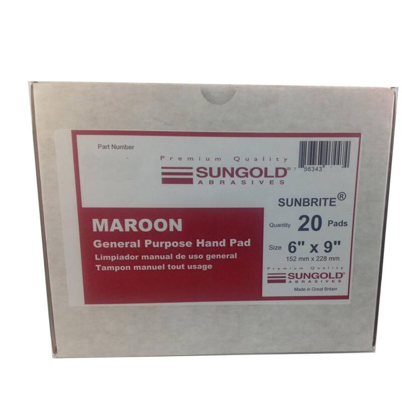 Sungold Abrasives No Tejido 6 pulgadas x 9 pulgadas Rojo Sun-Brite Handpad (20 cajas) - 59863