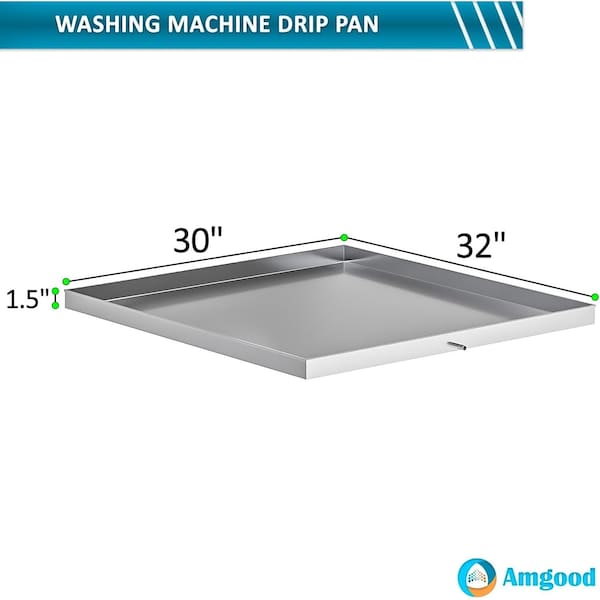 Amgood 32 in. x 30 in. x 1.5 in. Washing Machine Drain Pan - DP-3230-Z