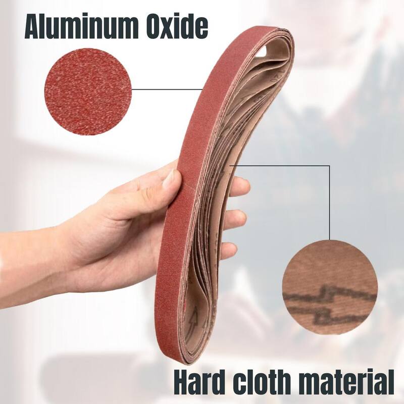 Banda de lija de óxido de aluminio de grano 80 de POWERTEC de 1 pulgada x 42 pulgadas (paquete de 10) - 414208A