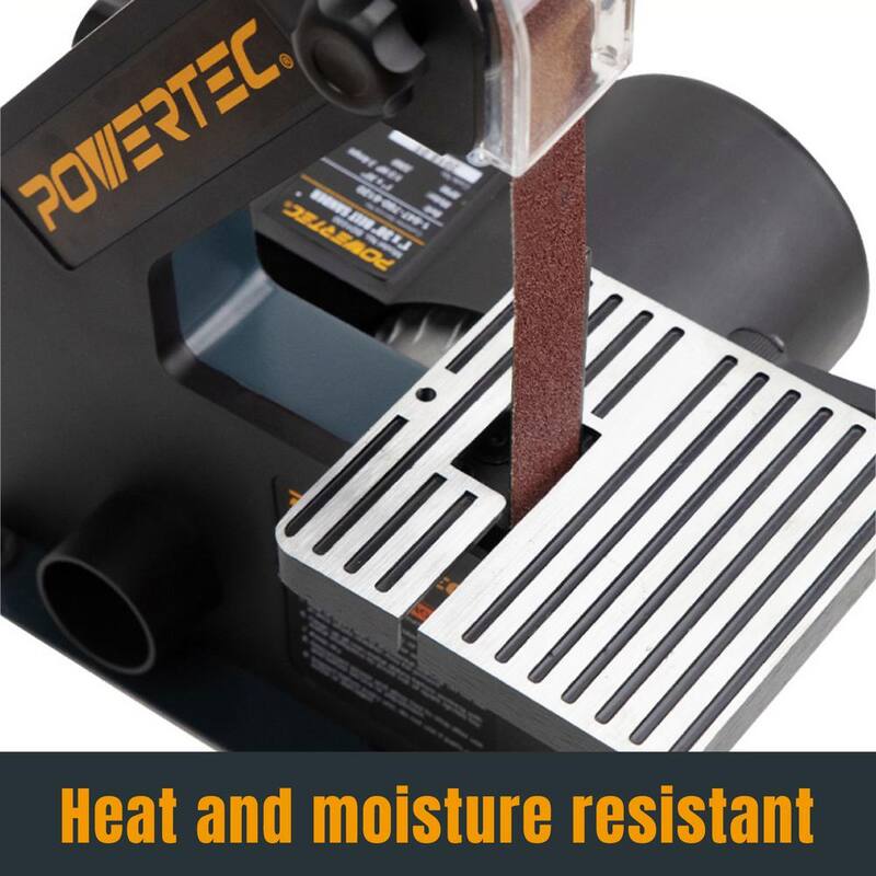 Banda de lija de óxido de aluminio de grano 80 de POWERTEC de 1 pulgada x 42 pulgadas (paquete de 10) - 414208A