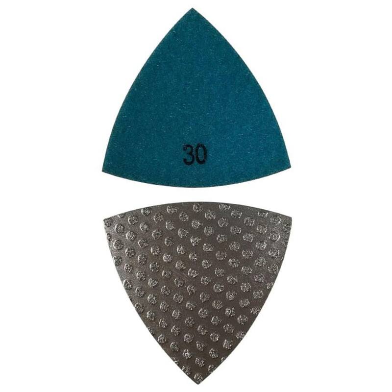Almohadillas de molienda triangular de 3 pulgadas para herramientas oscilantes, diamante electrodepositado al vacío, altura del segmento de 3 mm, grano 30 - TDP30030_THD