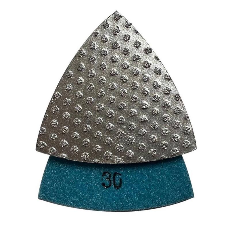 Almohadillas de molienda triangular de 3 pulgadas para herramientas oscilantes, diamante electrodepositado al vacío, altura del segmento de 3 mm, grano 30 - TDP30030_THD