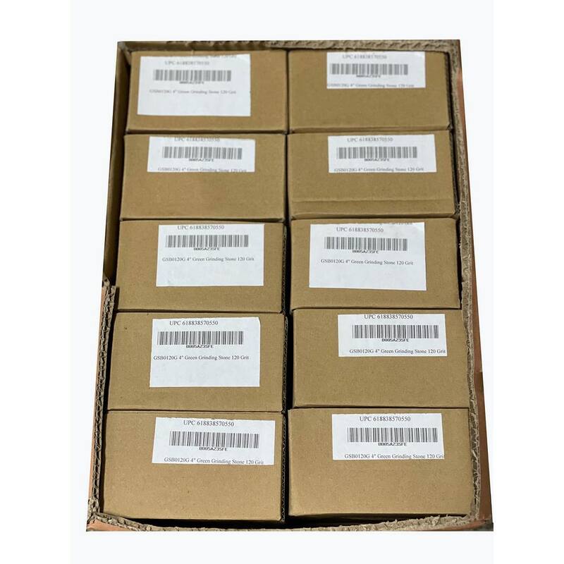 Piedras de esmerilado verde de carburo de silicio de 4 pulgadas de Toolocity con rosca de 5/8-11 para granito, mármol y cuarzo 120 grano (Caja de 10) - GSB120G10