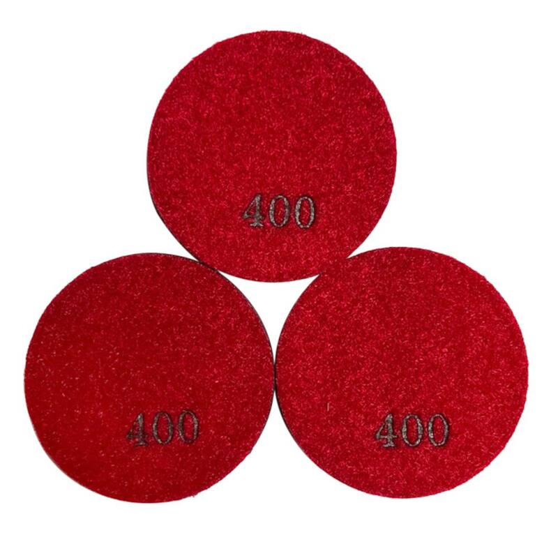 Almohadillas de pulido de diamante de unión de resina de 3 pulgadas, resina oscura, #400 de grano, húmedas o secas (juego de 3) - RCP30400D_THD