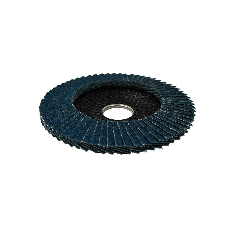 Discos de láminas de 4-1/2 pulgadas x 7/8 pulgadas de 40 Granos Tipo 29 de Circonia Azul ZA40 RIDGID para usar en amoladoras de ángulo recto - RFD4578-36