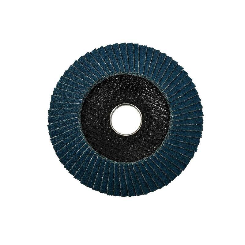 Discos de láminas de 4-1/2 pulgadas x 7/8 pulgadas de 40 Granos Tipo 29 de Circonia Azul ZA40 RIDGID para usar en amoladoras de ángulo recto - RFD4578-36