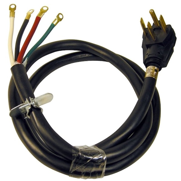 Powerzone Power Supply Range Cord, 6, 8 AWG Cable, 4 ft L, 50 A, 250 V, Black - ORR628204