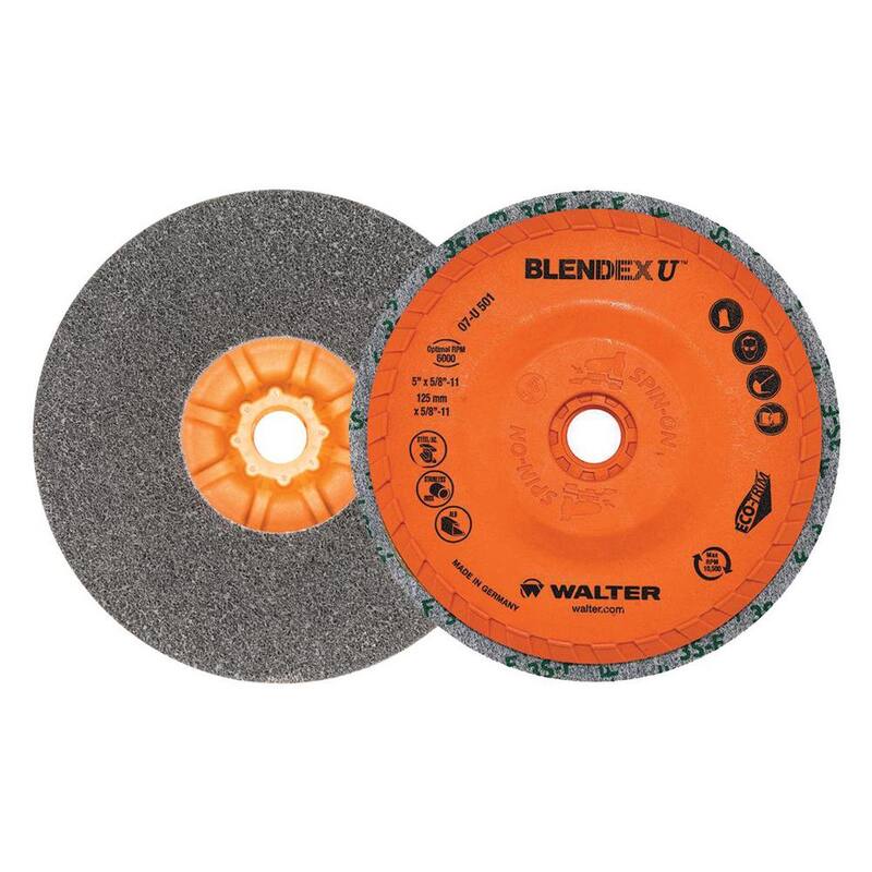WALTER SURFACE TECHNOLOGIES Blendex U Disco de copa de 5 pulgadas x 5/8 pulgadas -11 pulgadas (Paquete de 5) - 07U501