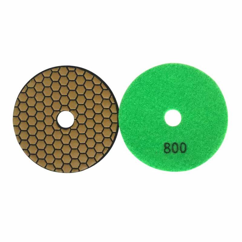 Set de Pads de Pulido de Diamante Seco de 5 pulgadas para Piedra y Concreto, (#50 a #3000 de Grano) con respaldo de hule - RDP5512481530R