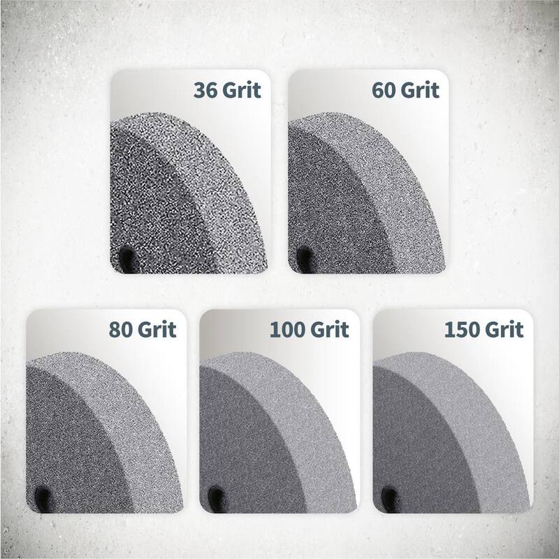 Muela de esmeril de óxido de aluminio de 100 granos de 8 pulgadas x 1 pulgada con arbor de 5/8 pulgadas para esmeril de banco - 15522